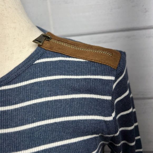 Lauren Ralph Lauren Women's Ribbed Knit Striped Pullover Top Long Sleeve Blue XS - Picture 4 of 11